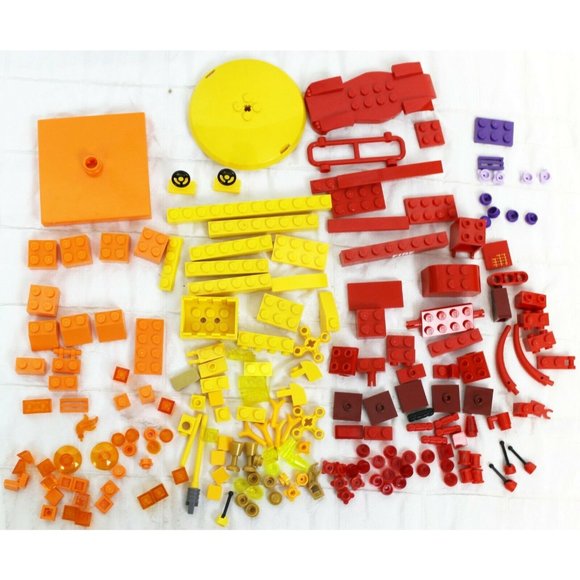 180+ Pieces Orange Purple Red & Yellow Lego Building Assorted Bricks Parts - Picture 1 of 5